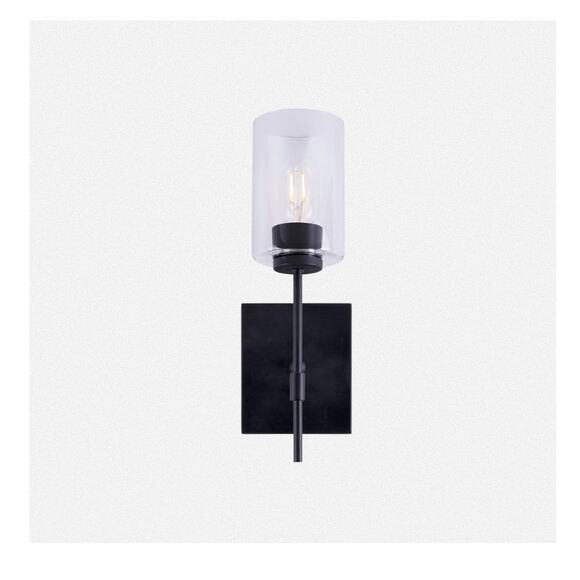 Black Wall Sconce Light Fixture, Battery Operated, USB Charging - Picture 1 of 11